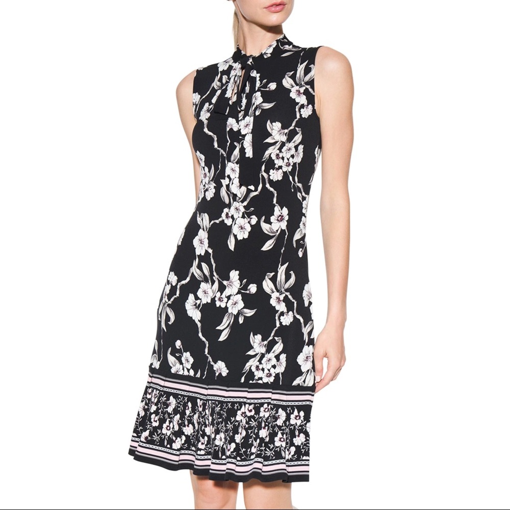 White House Black Market Black and White Floral Midi Dress
